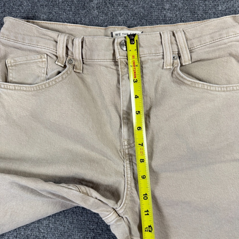 Free People We the Free Size 31 Risk Taker Mid Rise Straight Jeans Beige Ecru - Picture 9 of 13